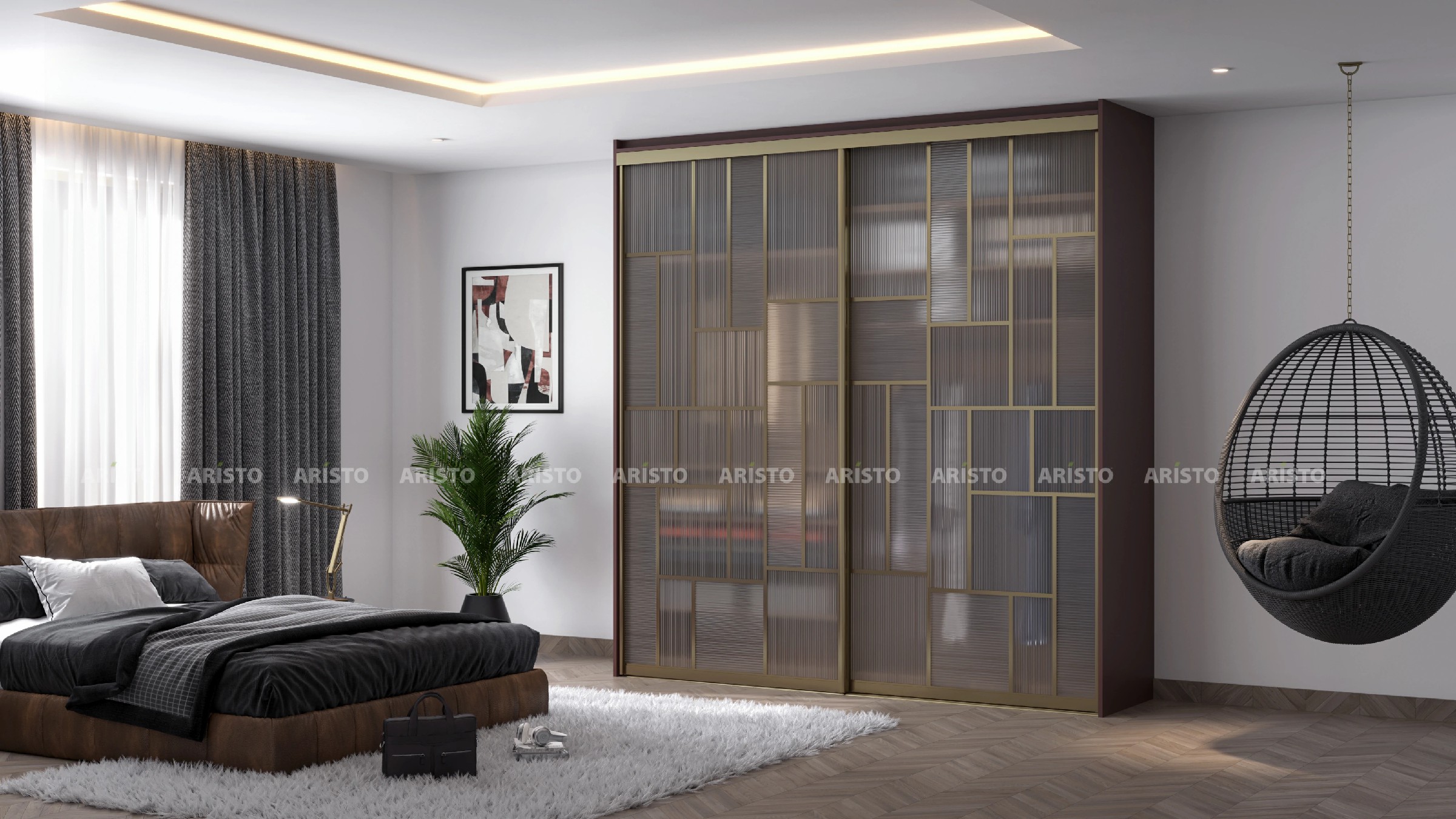 TES 05 - SHUTTER FINISH - FROST FLUTED GLASS