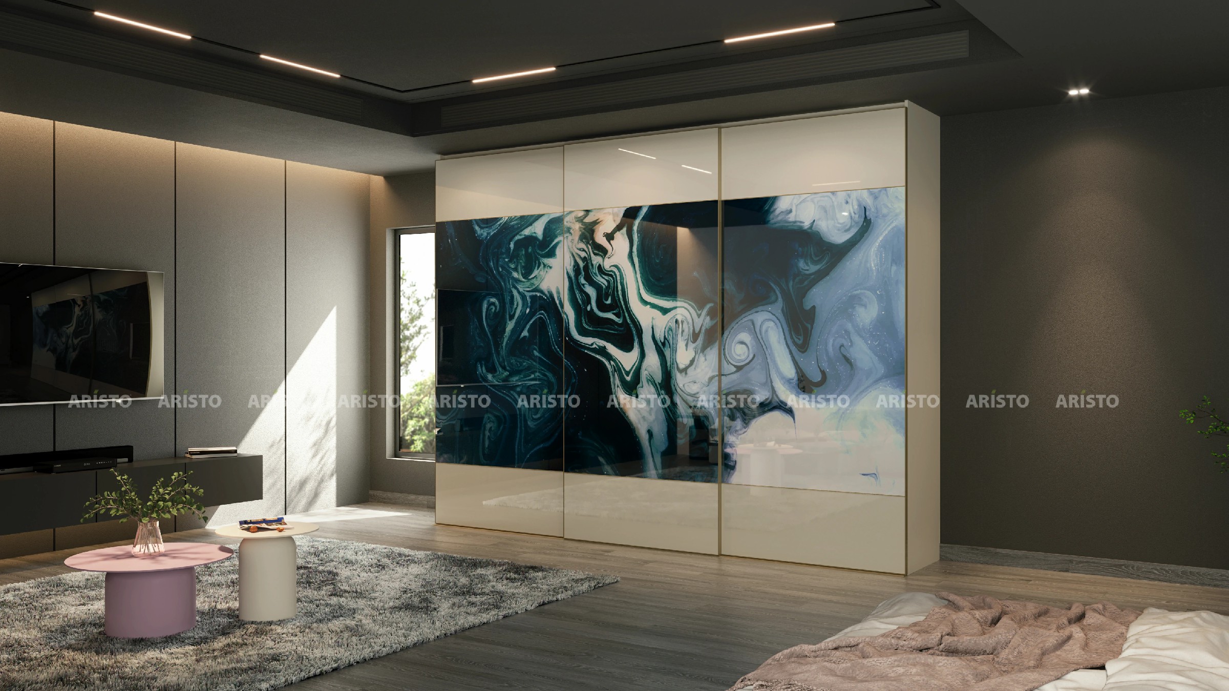 B2-IMP 07 - SHUTTER FINISH - OFF WHITE(HIGH GLOSSY) & DIGITAL PRINT